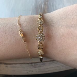 Gold tone crystal bracelet